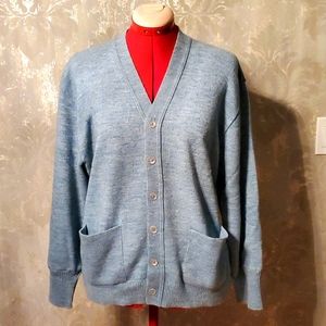 Vintage Lord Jeff wool blend blue cardigan